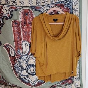 Mustard Mossimo cow neck top size L